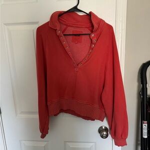 Aerie Snap-Up Fleece Sweatshirt